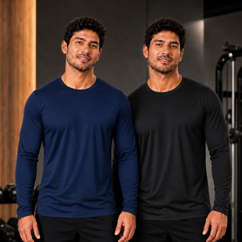 Kit 2 Camisetas UV Manga Longa Proteção Solar 50+ Masculina Praia