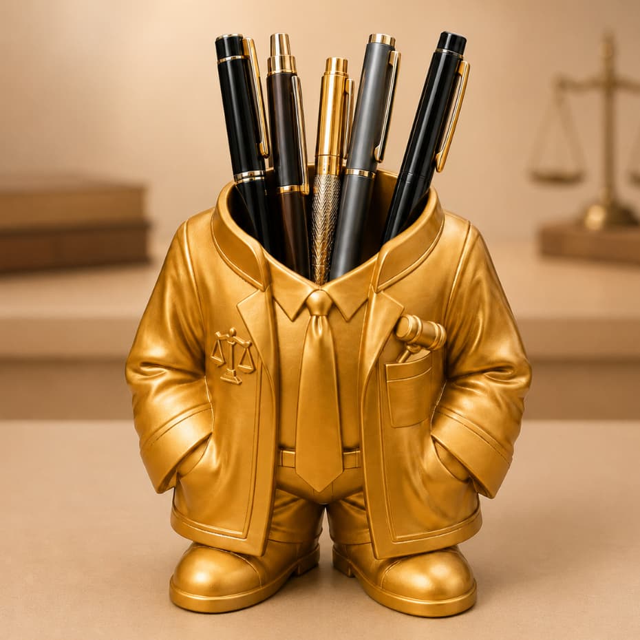 Organizador Decorativo Advogado Porta Canetas Porta Lápis Porta Objetos Mesa Sala Quarto Escritório Presente Homem Luxo