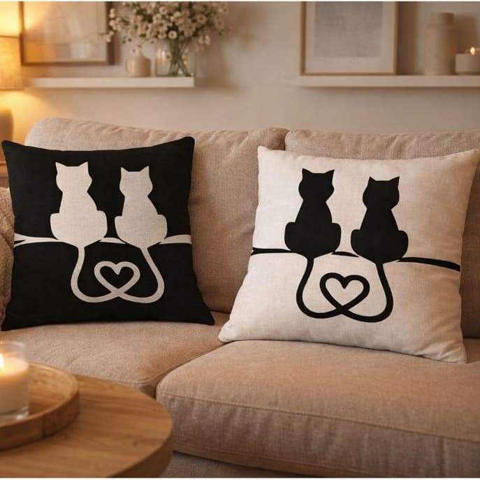 Capas de Almofada PAR para Decoração Moderna Cama Sofá 45x45 kit C/2 Peças