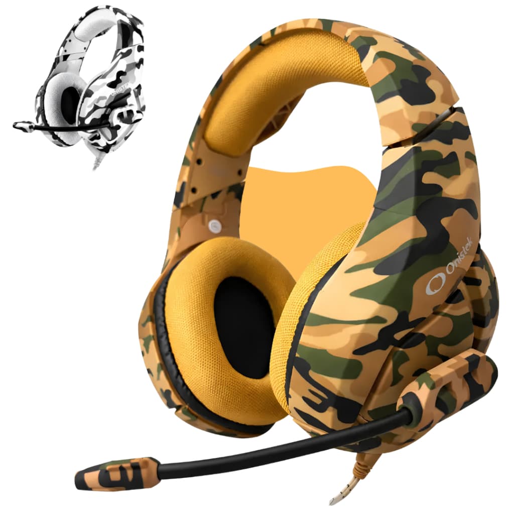 Headset Gamer Camuflado Com Fio Estéreo Microfone USB P2 50mm Onistek Para Computer PS4 Xbox