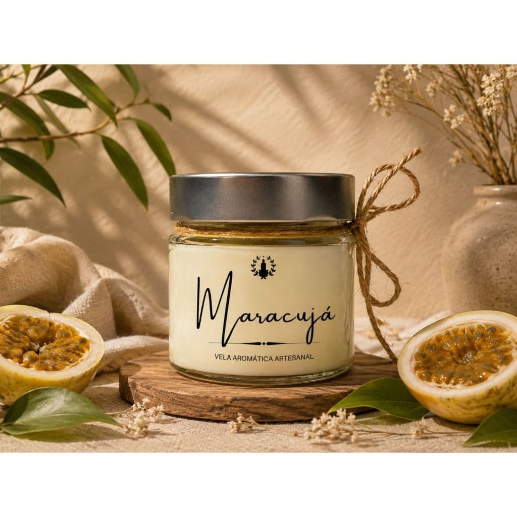 Vela Aromática Maracujá | Classic | Perfumada | Pavio de Algodão | 160 gramas | Cera de Coco | Vegetal