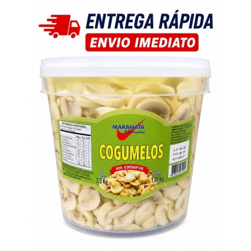Cogumelos(Champion) em Conserva Maranata 2,3kg | Champignon Fatiado | Peso Drenado 1,01kg | Pronto para Consumo