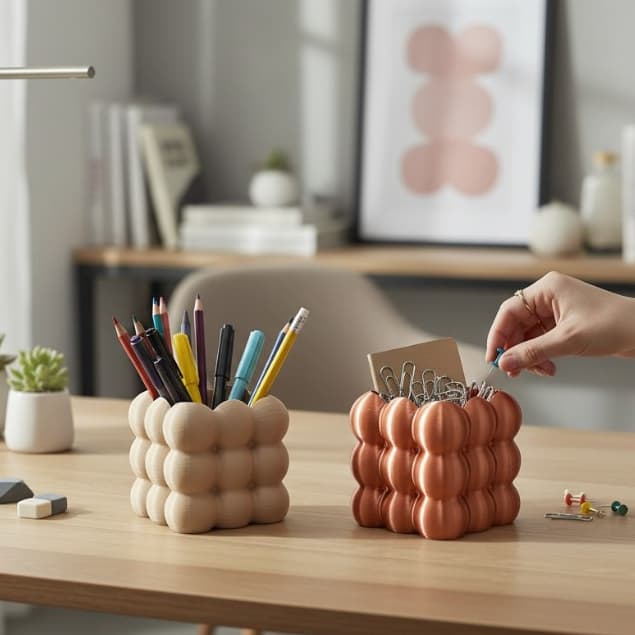 Porta Caneta E Objetos De Mesa Luxo Organizador Escritório Design Bubble
