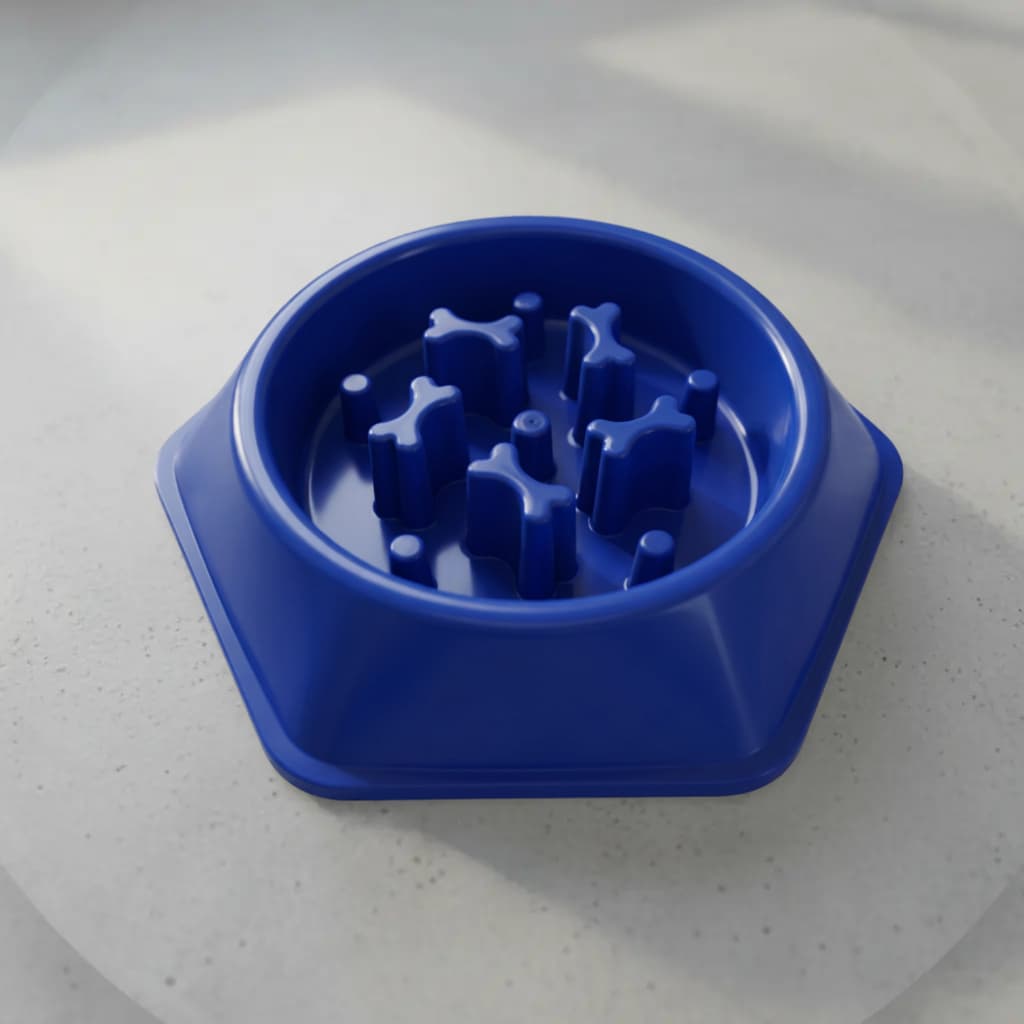 Comedouro Educativo Lento para Cães Interativo 600ml Vasilha Prato de Ração Cachorro Gato