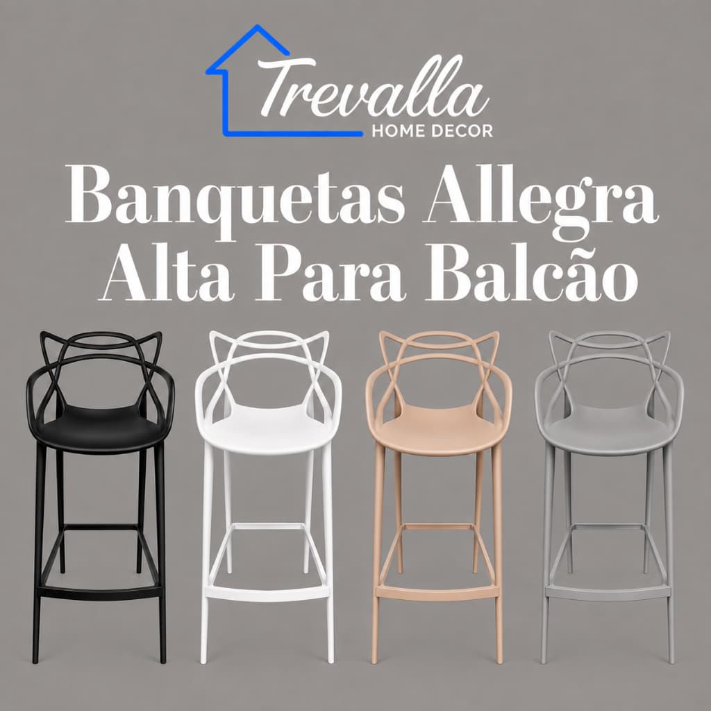 Banqueta Allegra 109cm | Design Sofisticado em Polipropileno | Suporta até 120kg | Envio Imediato