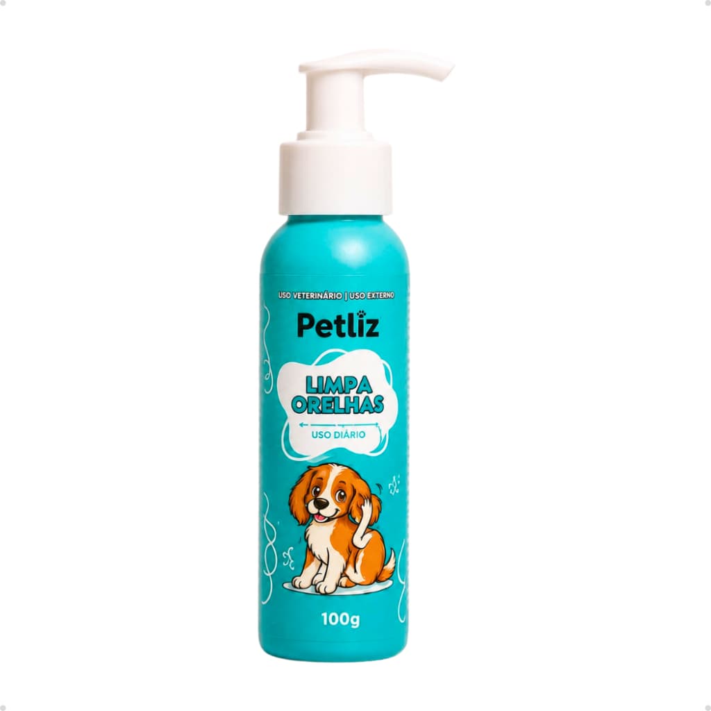 Limpa Orelhas e Ouvidos para Cães e Gatos Higienizador Auricular Remove Cera Petliz 100g