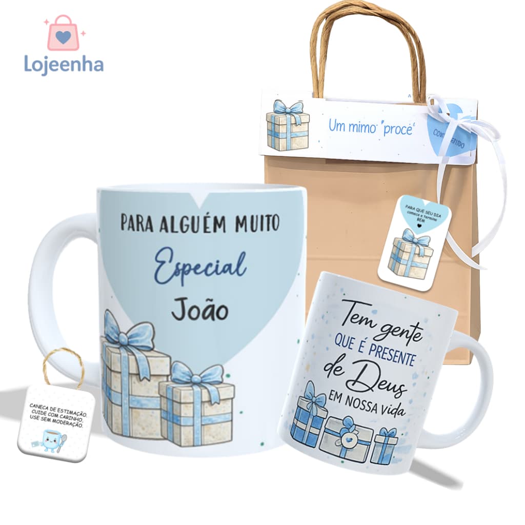 Caneca Personalizada Presente Azul - Caneca Azul - Presente Masculino