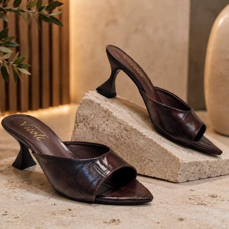 Tamanco mule Feminino em Salto 7cm Palmilha Confortavel Estilosa e Charmosa Moda Luxo Promoção casual