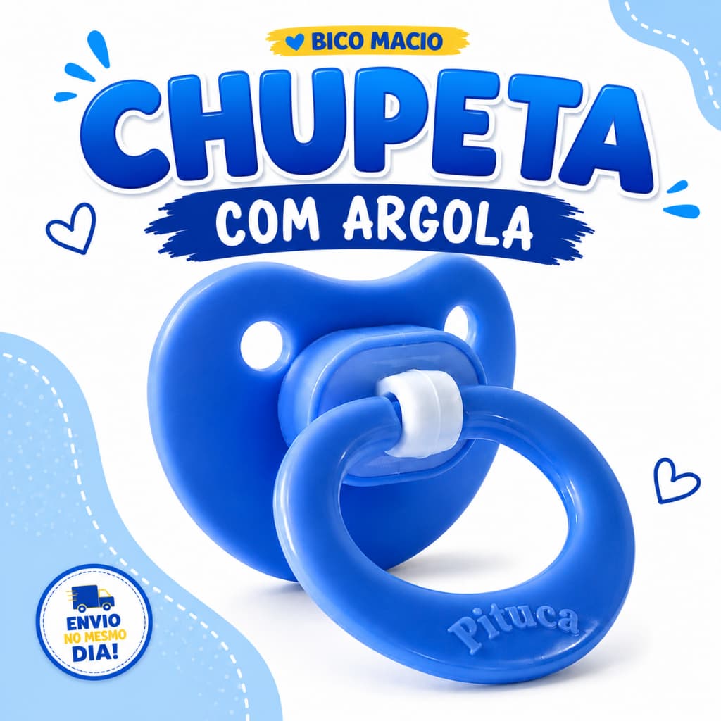 Chupeta Para Bebê Bico Macio com Argola +6 Meses