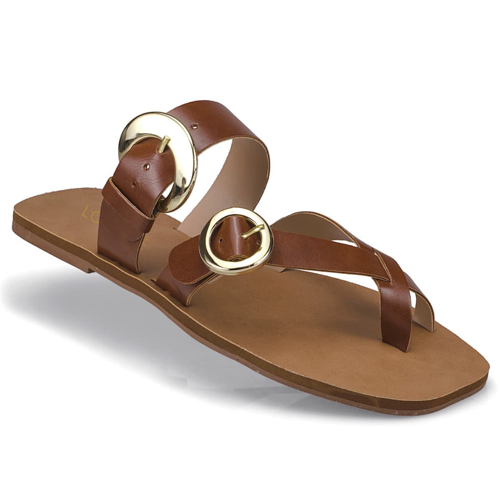 Rasteira Feminina Slide Com Fivelas Metalizadas Rasteirinha Romana Moda 343