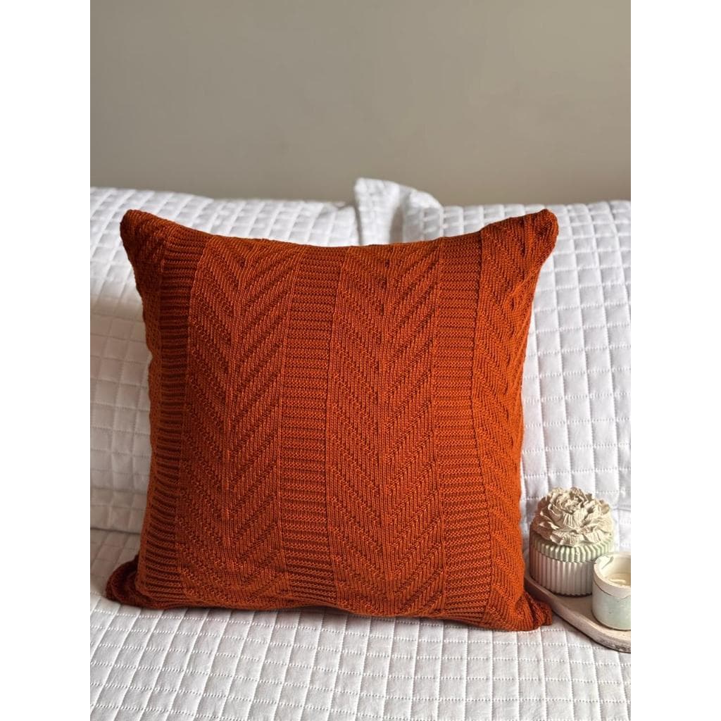 Capas de Almofadas Escama  em Trico 45cm x 45cm Decorativa Sofá Cama e Poltrona