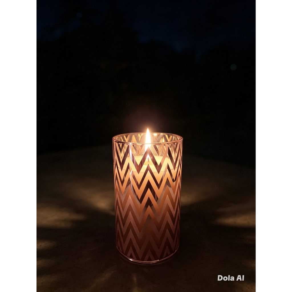 vela de vidro decorativa com led