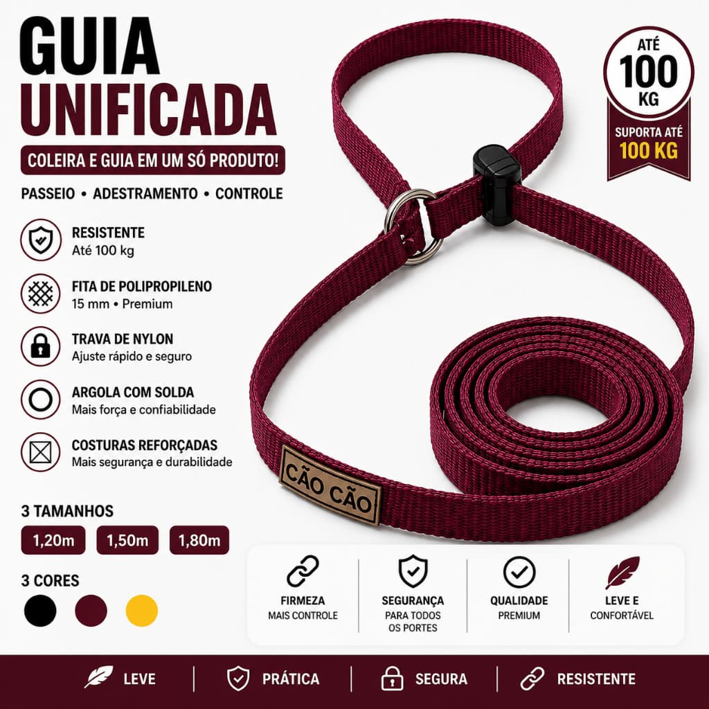 Guia Unificada Para Cães Passeio Adestramento Cão Cão