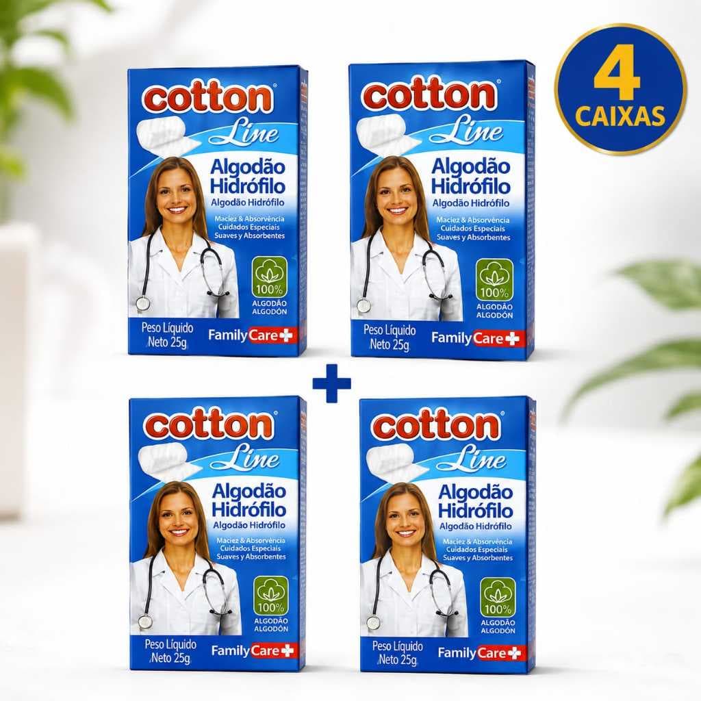 Kit Algodão Rolo Hidrófilo Caixa 25g Uso Diário Macio e Absorvente Higiene e Cuidados