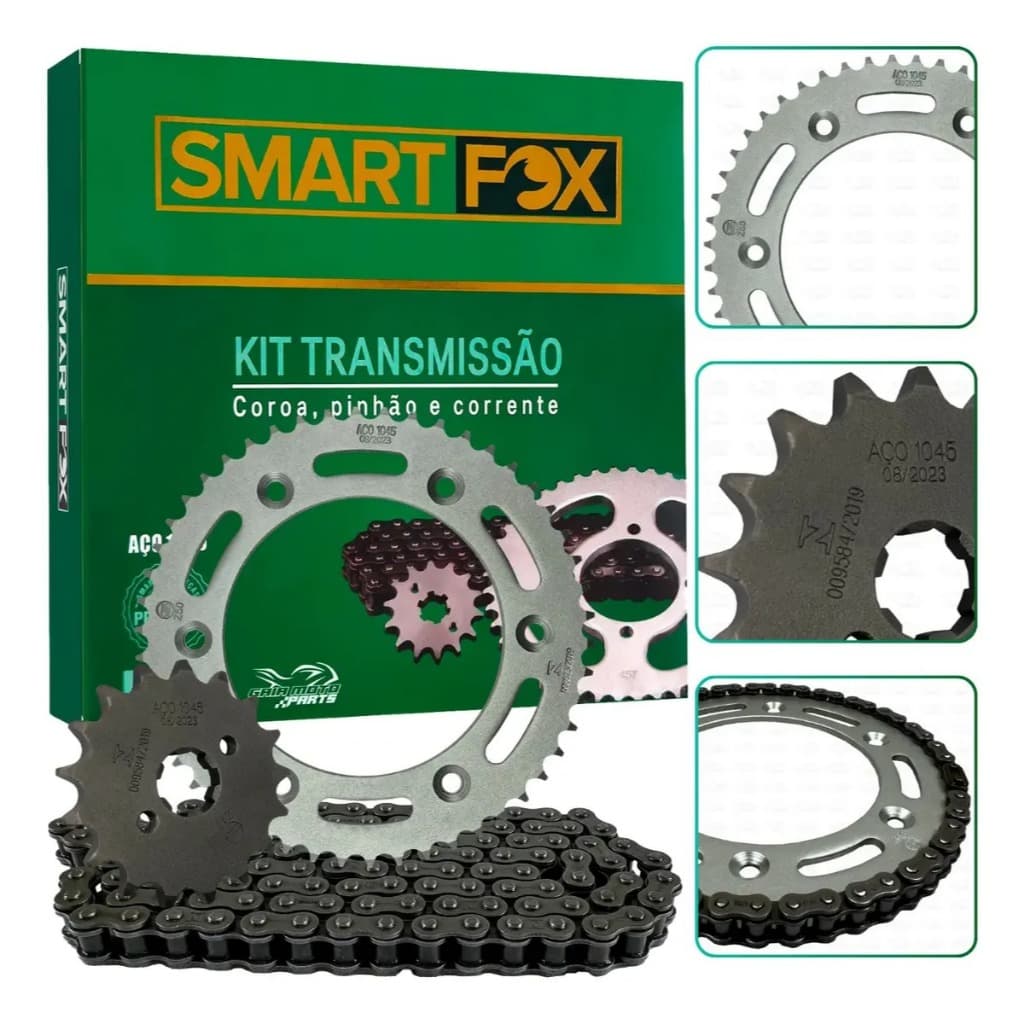 Kit Relação Transmissão Nxr Bros160 Xre190 2016 Á 2025 S/ret Prateado