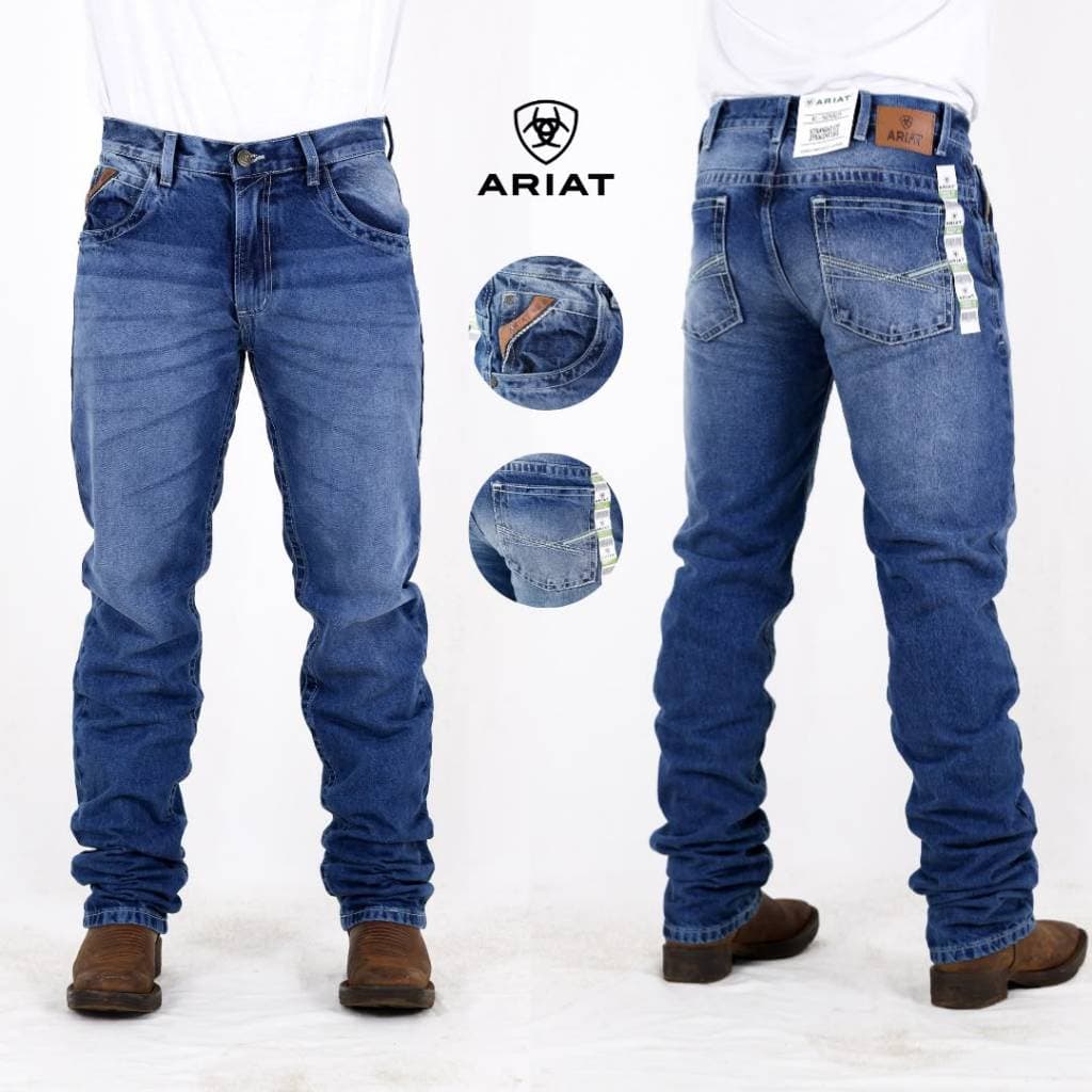 Calça Jeans Country Masculina Ariat M-Series 13 oz Premium – Straight Fit Tradicional 36 ao 48