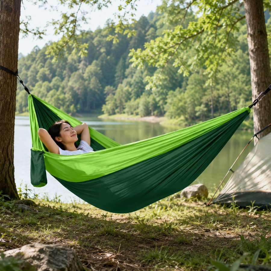 Rede De Dormir Casal Camping Descanso Nylon 140g Resistente rede descanso