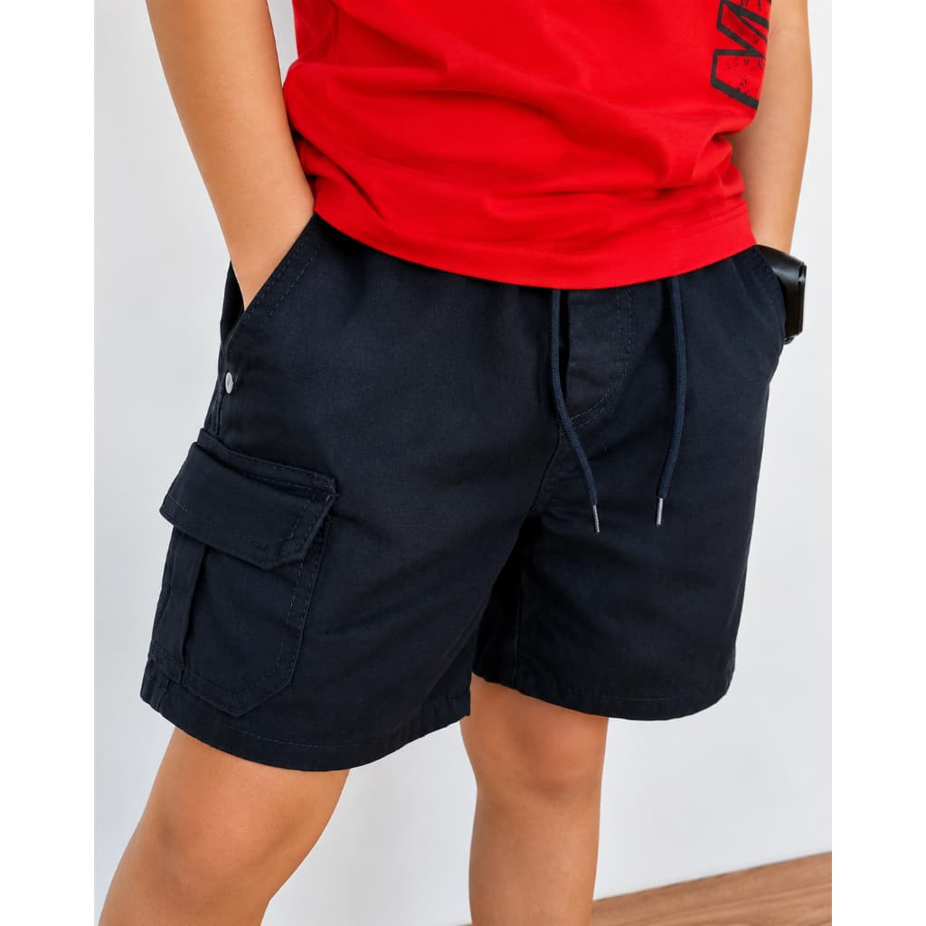 Short Mauricinho Infantil Cargo Menino com Bolsos e Cordão – Estiloso e Confortável