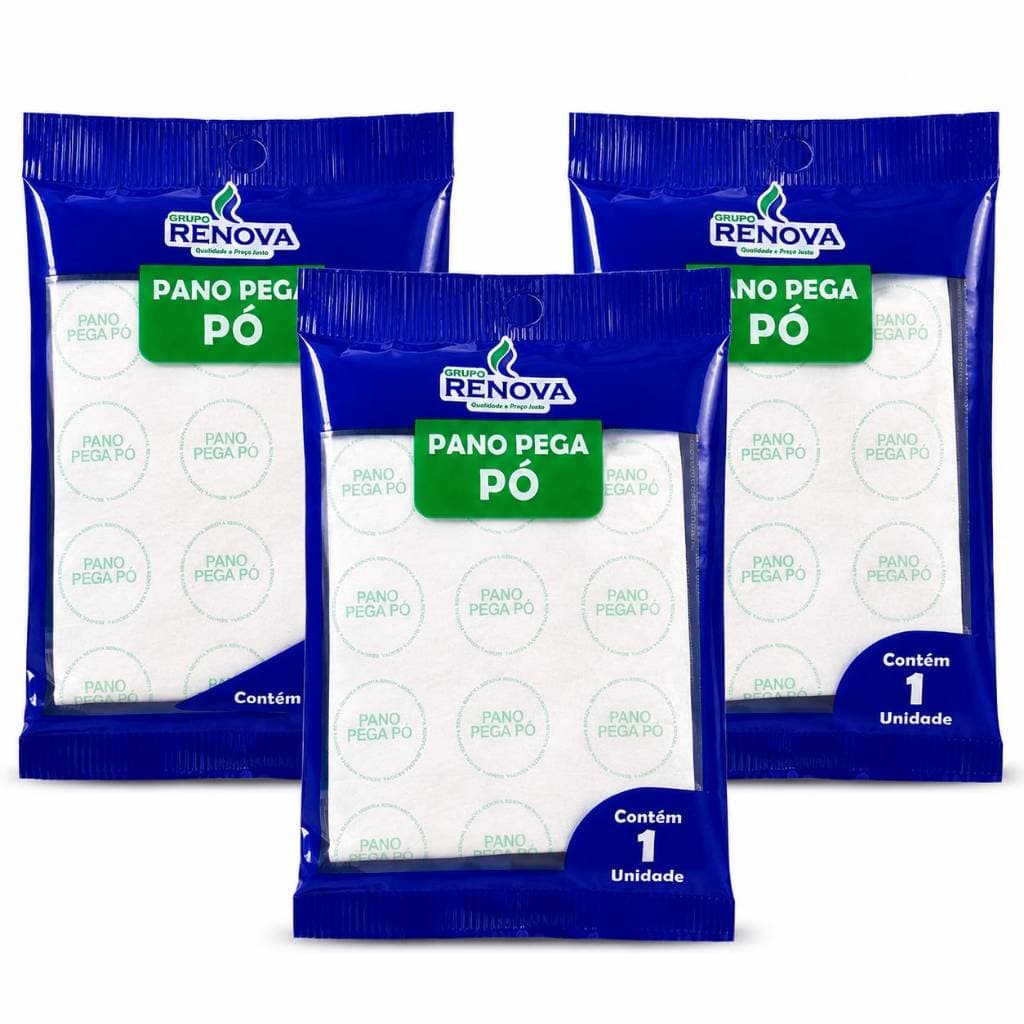 Kit 3 Pano Pega Pó Limpeza Seco Multiuso