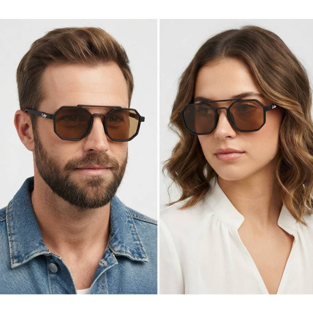 Oculos de sol Geometrico unissex modelo casual perfeito para casal - Onix