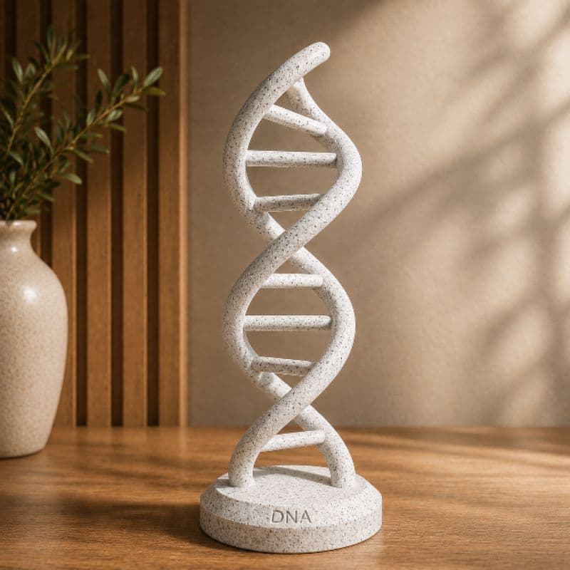 Escultura DNA Dupla Hélice – Decoração Científica para Consultório, Laboratório e Escritório