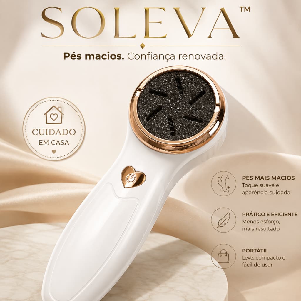 **Soleva™ Esfoliador Elétrico para Pés Removedor de Calos Lixa Elétrica Portátil para Pés Macios e Lisos**