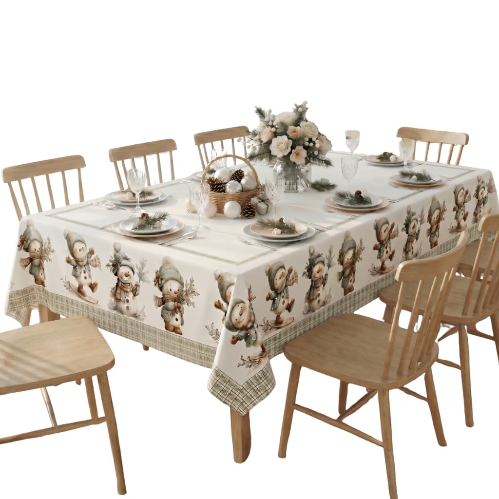 Toalha Mesa Natal Premium 8 Lugares 3,00x1,50m (Jantar em Família, Festa Natalina, Ceia Especial)