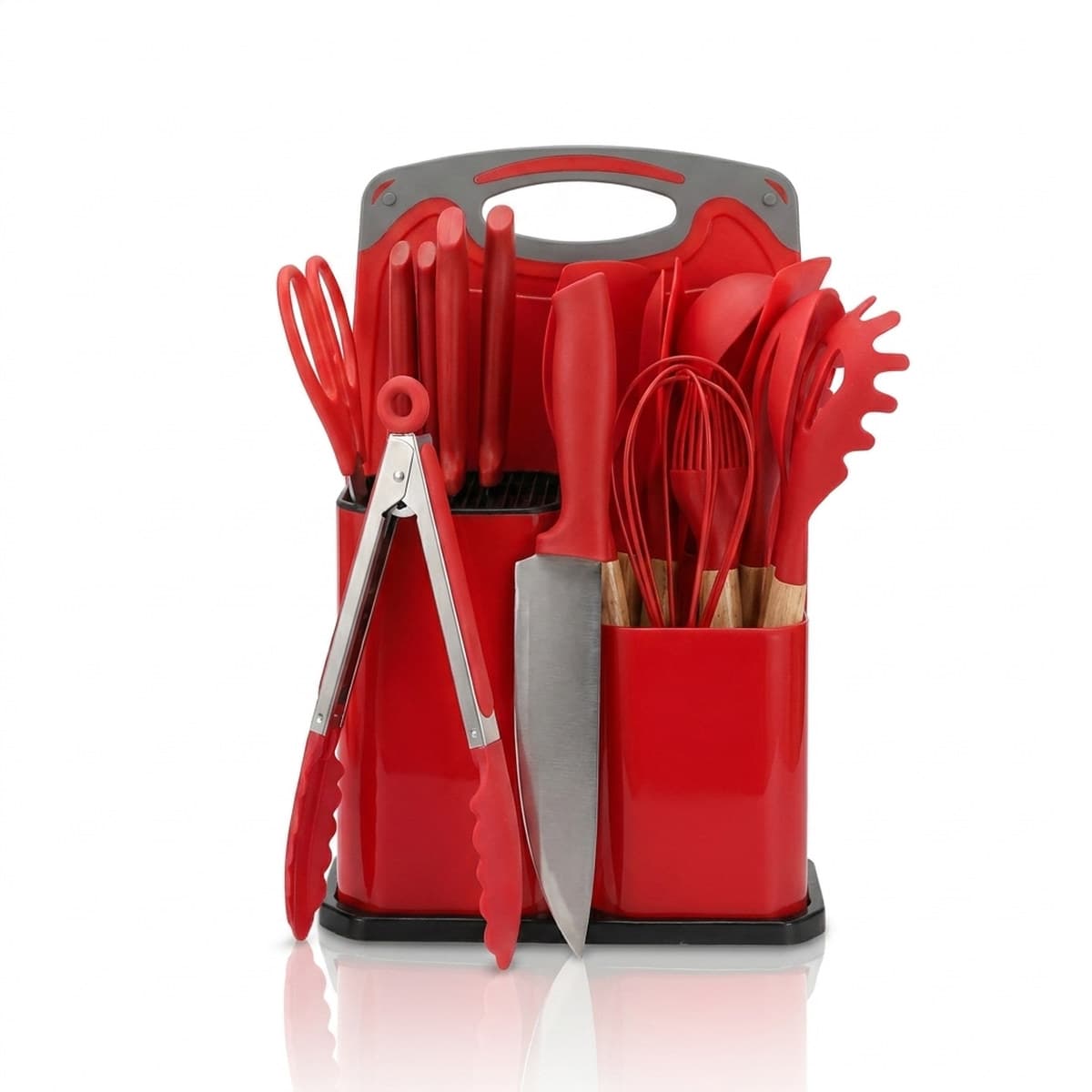 Kit Cozinha C/19 Jogo de Utensílios para Preparar Servir e Organizar a Cozinha Prático Completo em