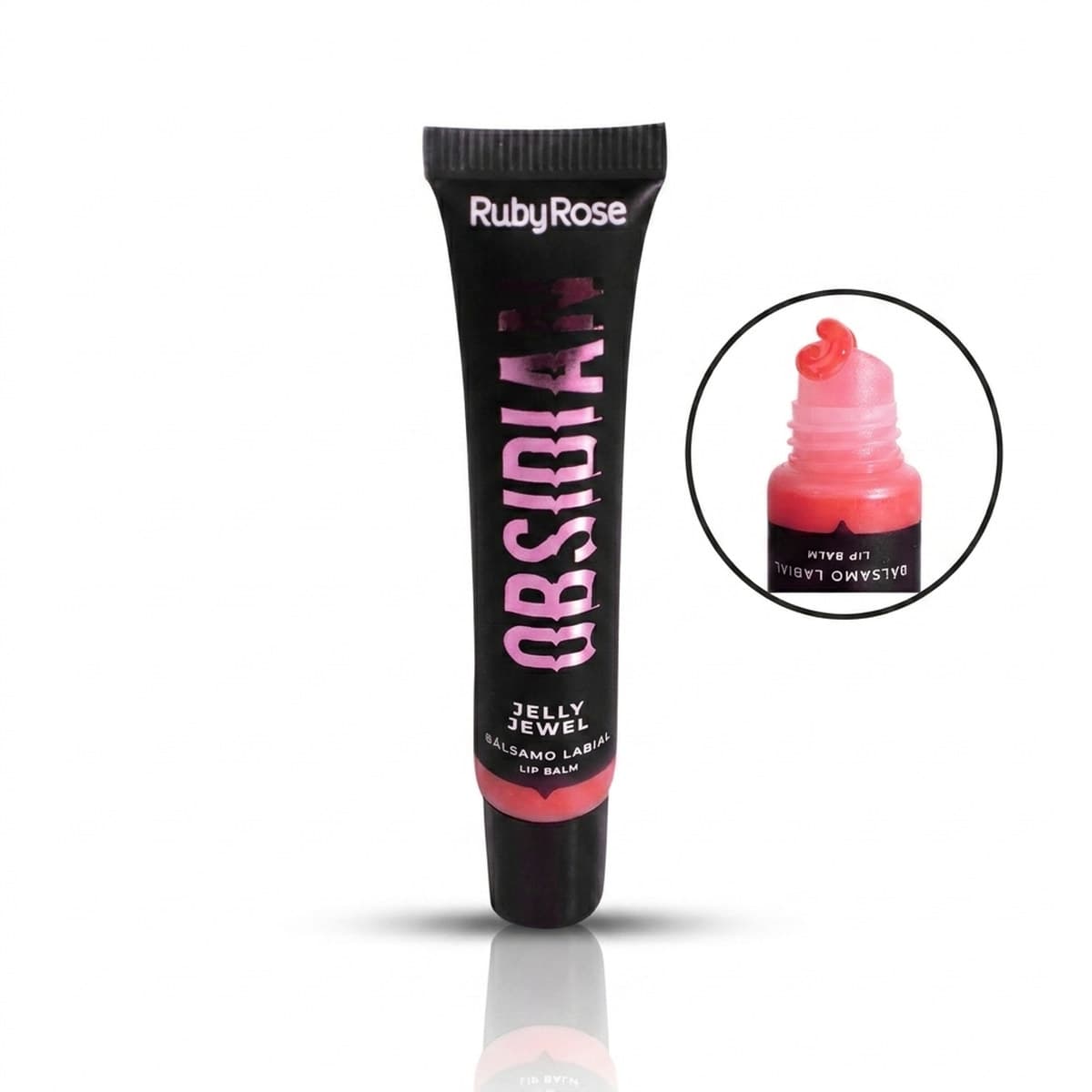 Lip Balm Obsidian Jelly Jewel Ruby Rose Cor Jasper Hidratante Labial Brilho Natural com Acabamento