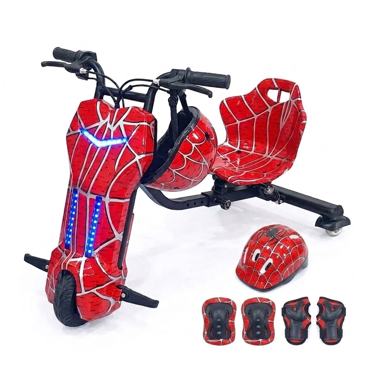 Triciclo Elétrico Infantil Aranha com Buzina 3 Velocidades e Bluetooth Passeio Seguro e Divertido