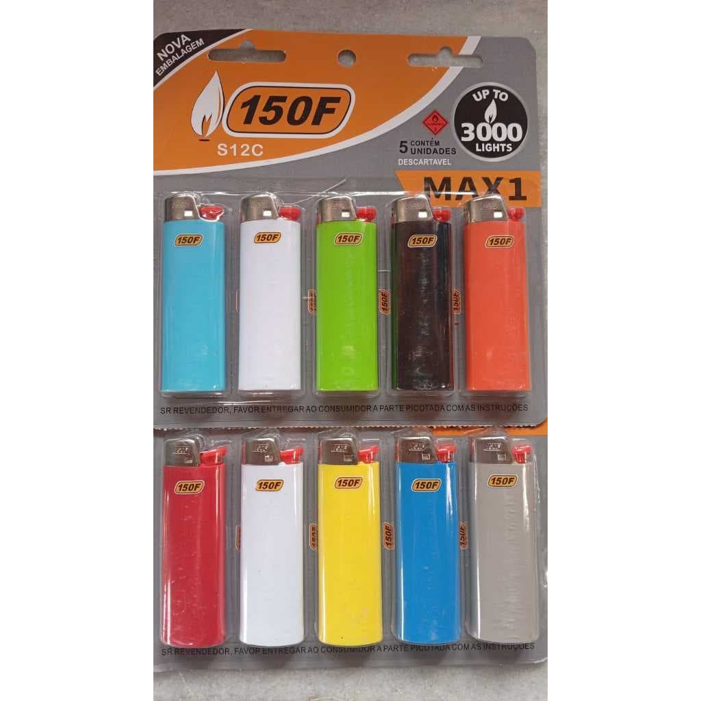 Kit de 10 Isqueiros Simples Coloridos Sem Gas Ideal Para Comércio, Bares e Restaurante(faisca