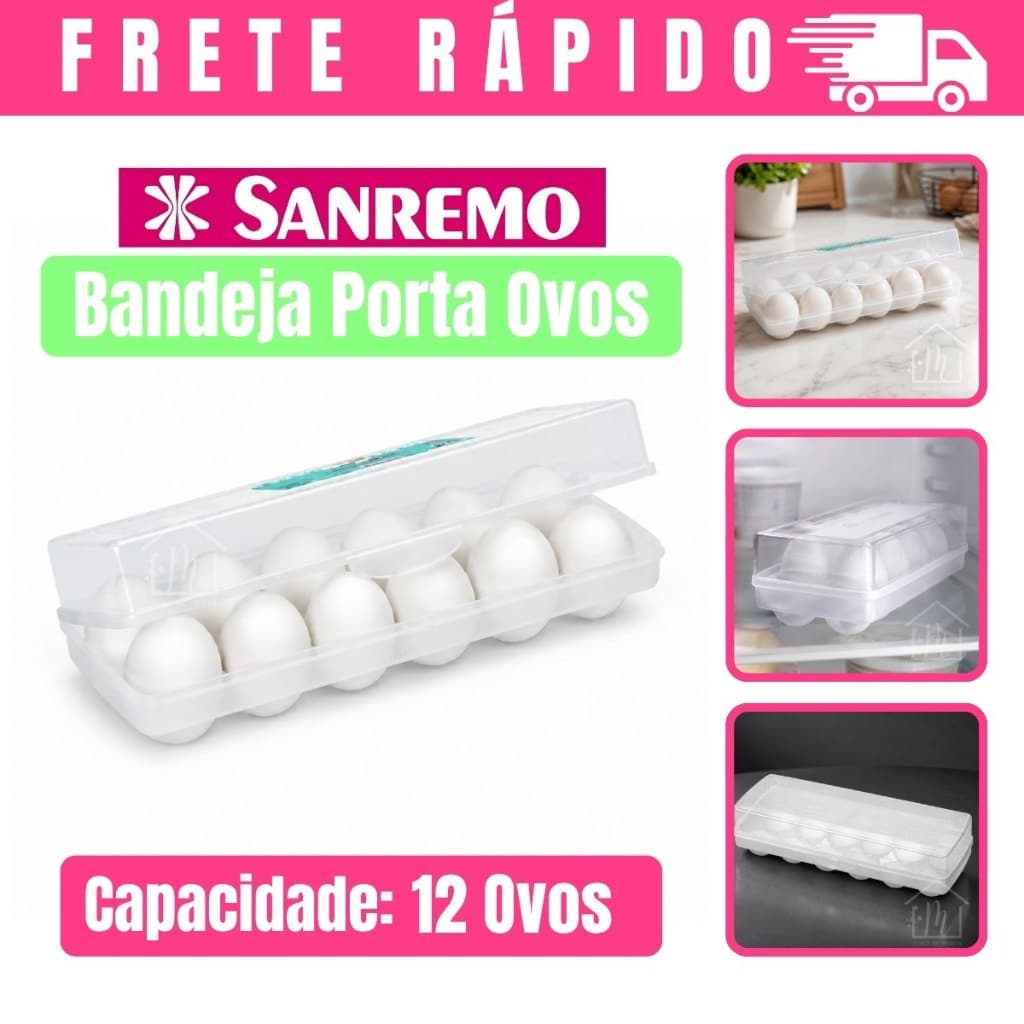 Organizador Porta Ovos Bandeja de Ovos De Plástico Com 12 Cavidades Com Tampa Para Geladeira