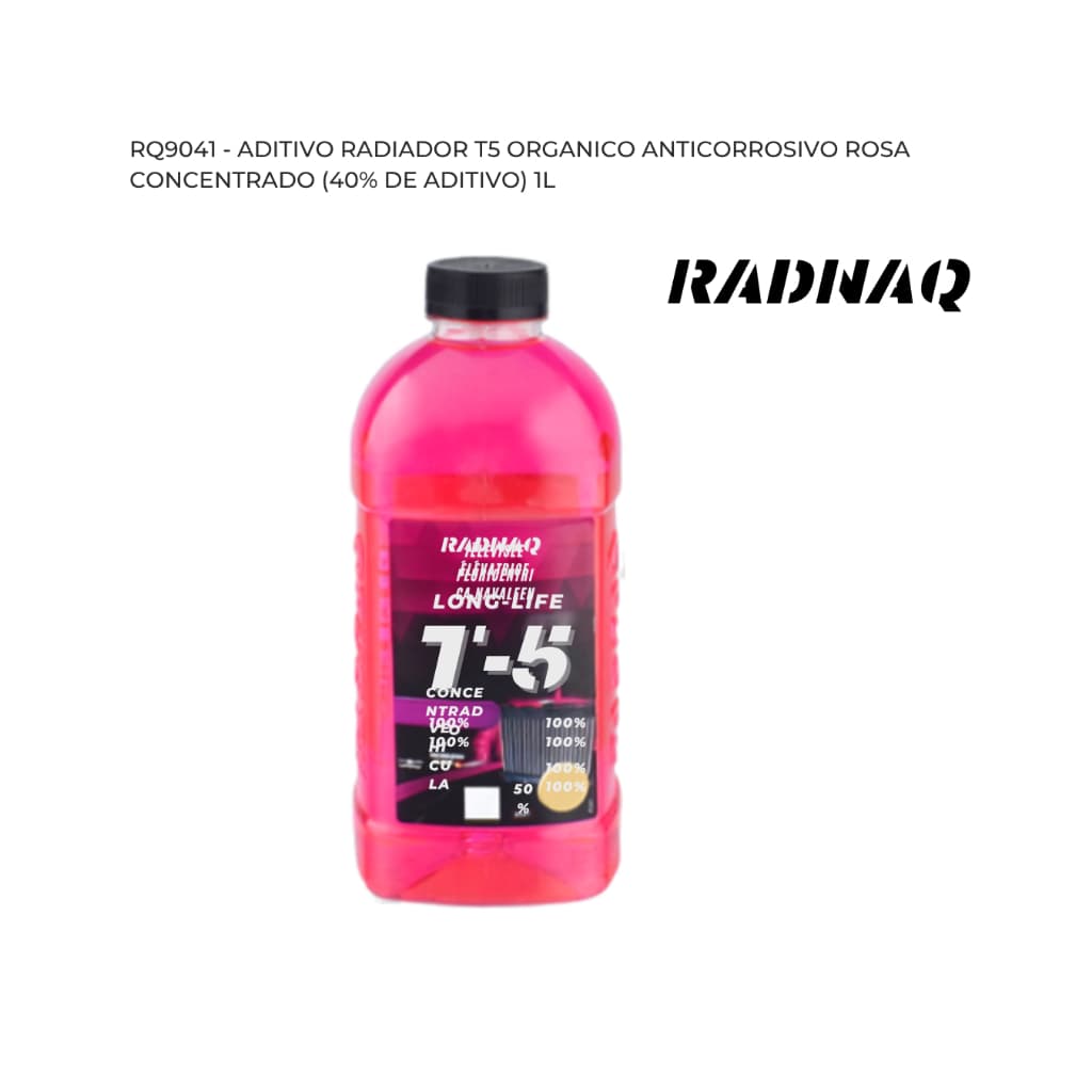 ADITIVO RADIADOR T5 ORGANICO ANTICORROSIVO ROSA CONCENTRADO (40% DE ADITIVO) 1L