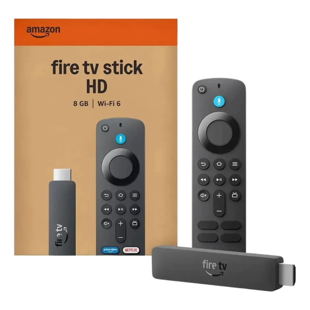 Fire Tv Stick Hd Amazon 8gb Wi-fi 6 Com Controle Alexa Voice Preto De Voz
