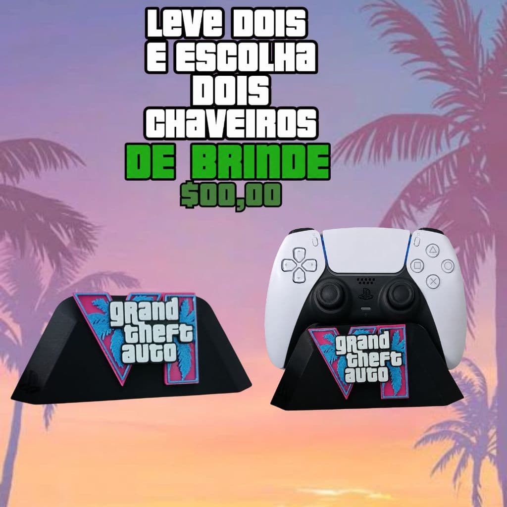 Suporte GTA 6 Para Controle Xbox e Playstation PS4 PS5 DUALSHOCK DUALSENSE