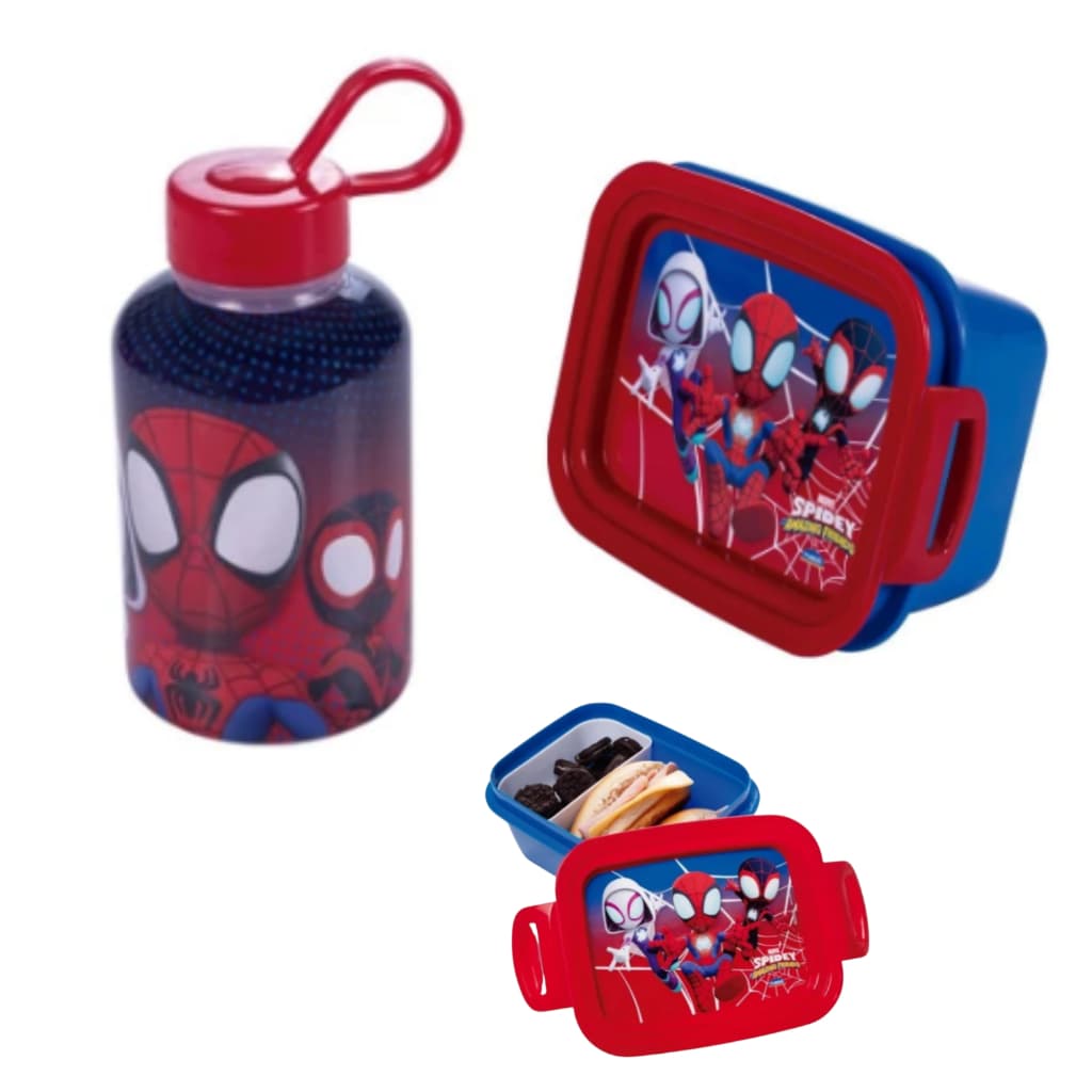 Kit Lanche Homem Aranha Marmita Garrafinha Infantil Escolar Livre BPA