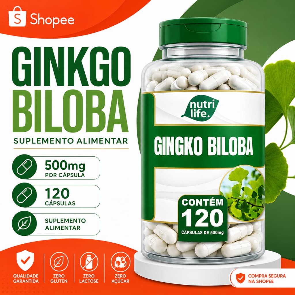 Ginko Biloba 500MG 120 Cápsulas - Nutri Life