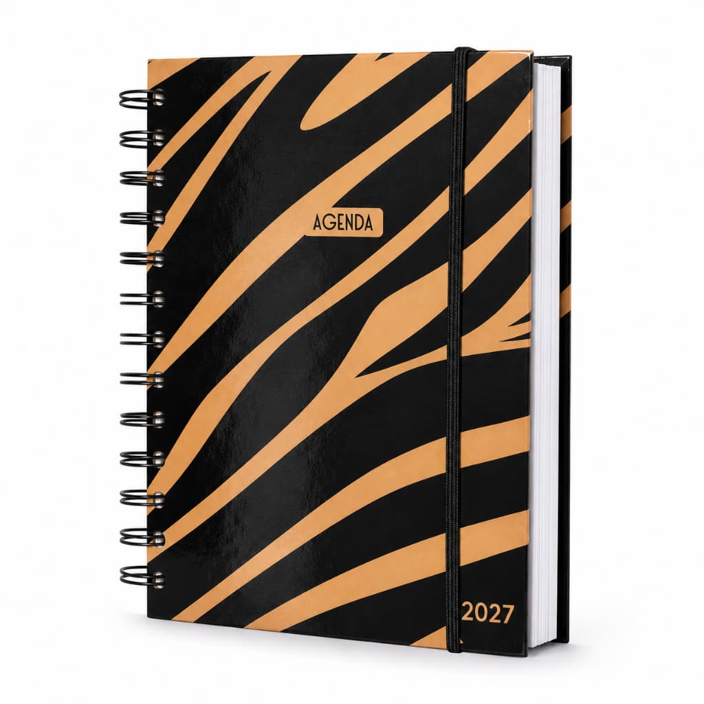 AGENDA 2027 EXECUTIVA DIÁRIA PRIME CAPA DURA 15X21CM - COM ESPIRAL MODERNA CALENDÁRIO 2026 , 2027 E 2028  - 336 FOLHAS