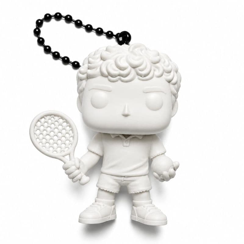 Chaveiro Tenista 3D com Raquete e Bolinha – Miniatura