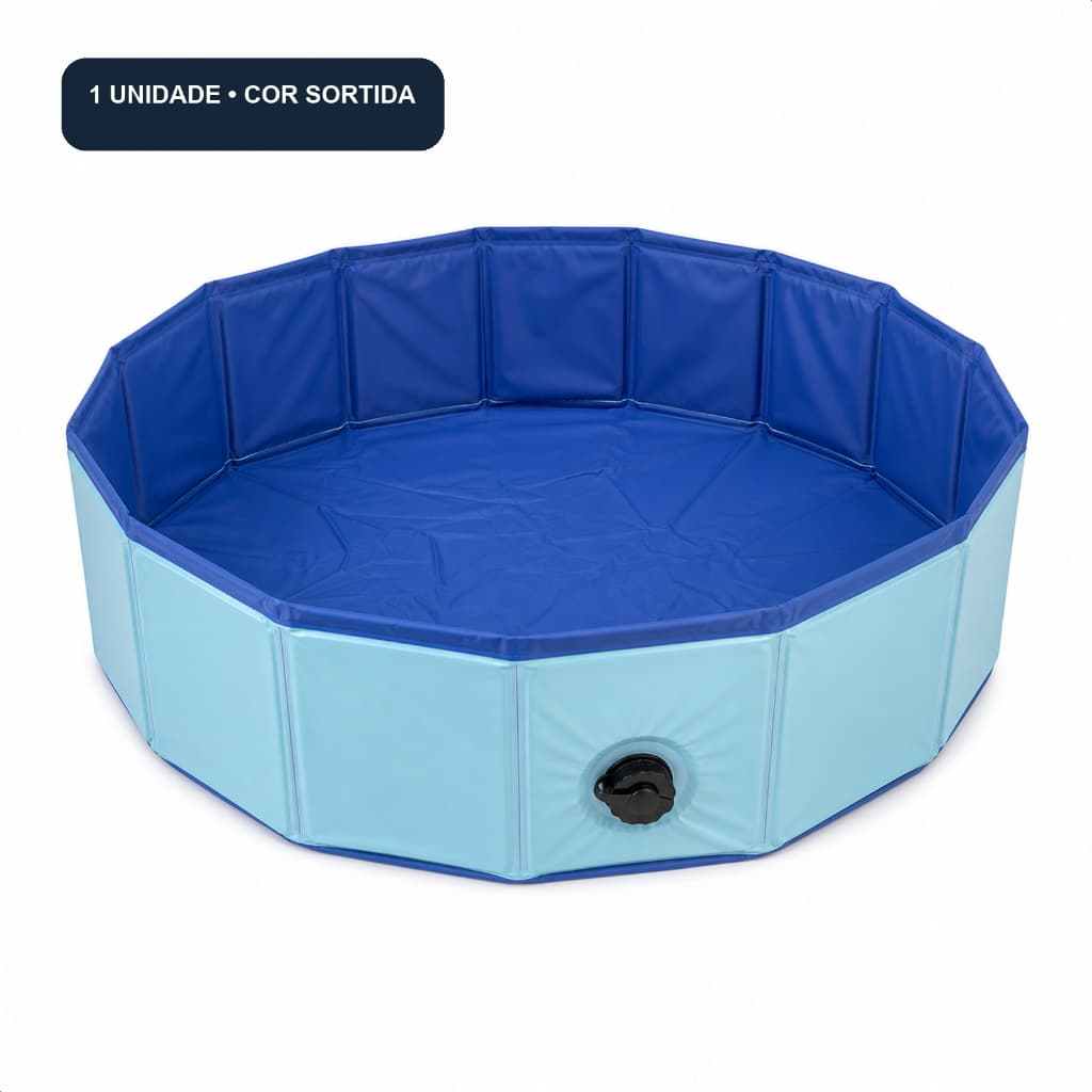 Piscina Banheira Pet Dobrável com Dreno Cores Sortidas