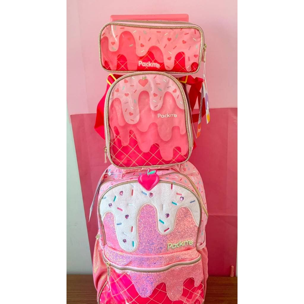 Mochila Lancheira e estojo Gelato Packme sorvete - Pacific