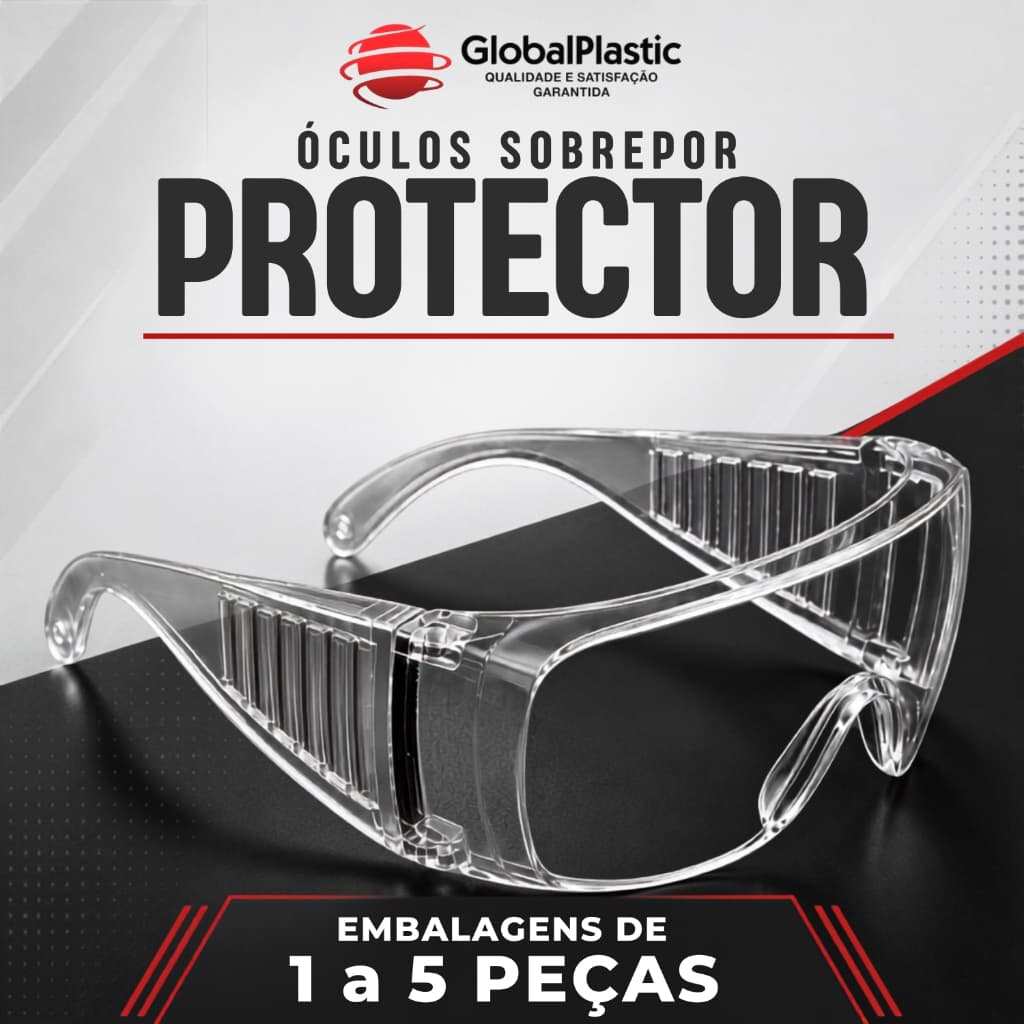Óculos de Proteção EPI Incolor Sobrepor Óculos de Grau CA 40186 Antiembaçante Proteção UV Ampla Visão Protector