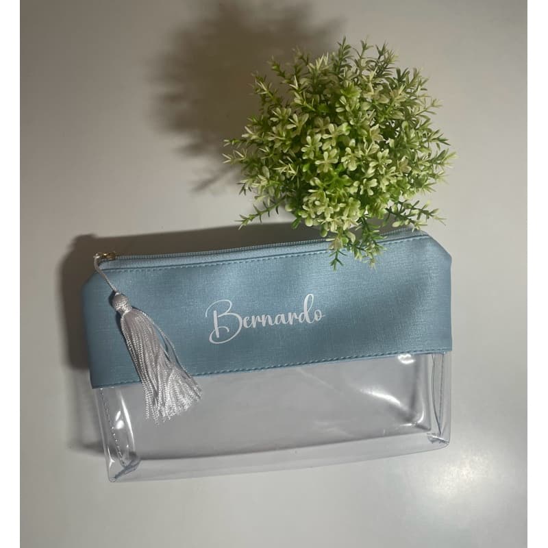 Necessaire Trapézio,1 unidade transparente/feminina/maquiagem/cosméticos.Personalizada com o nome ou iniciais.