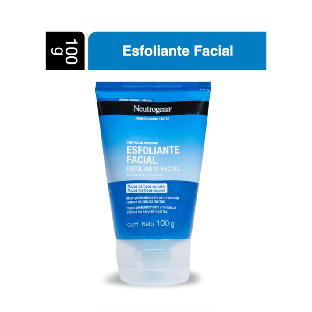 Sabonete Gel Esfoliante Facial Neutrogena Deep Clean 100g - Microesferas Purificantes Profundas