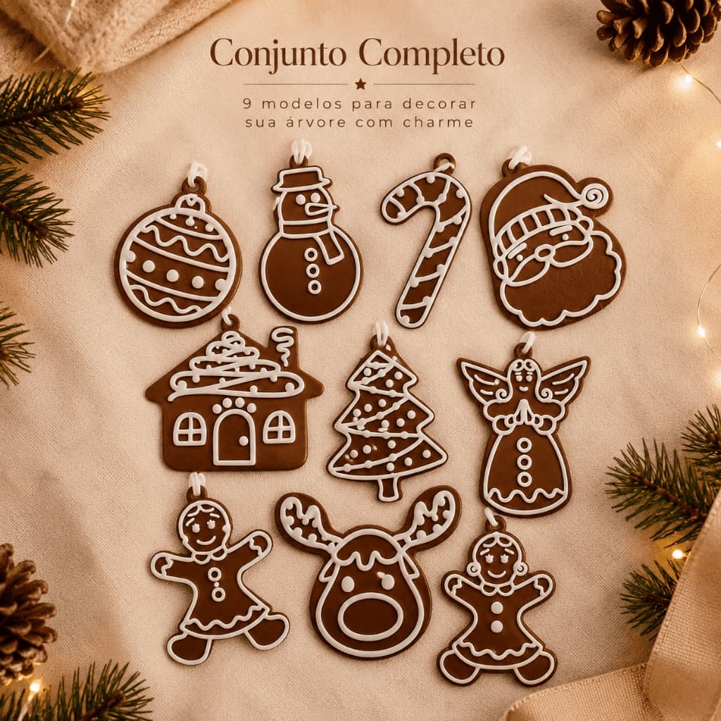 Kit Enfeites de Natal para Árvore | Pingentes Natalinos Modelos Sortidos
