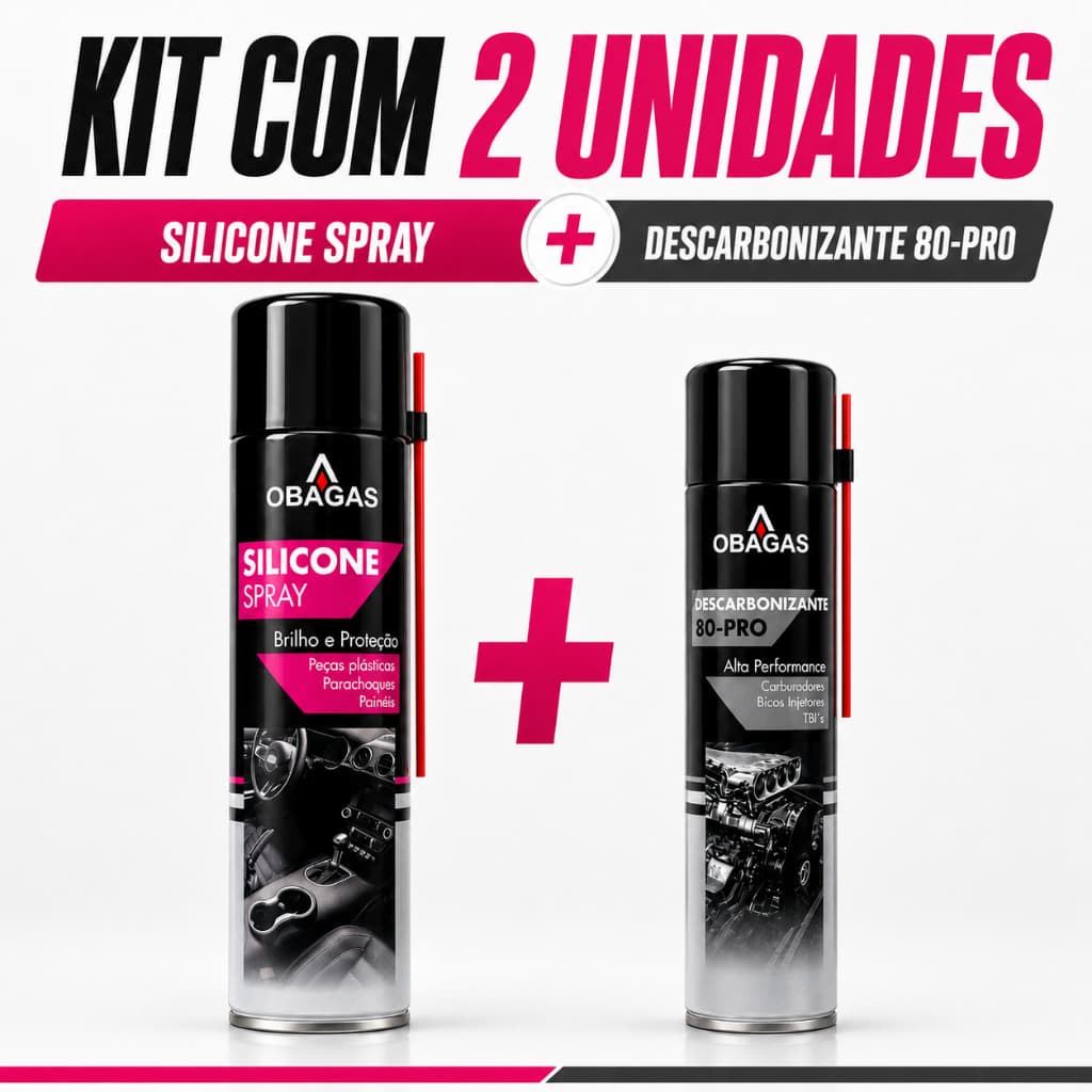 KIT Silicone em Spray + Descarbonizante 80-Pro