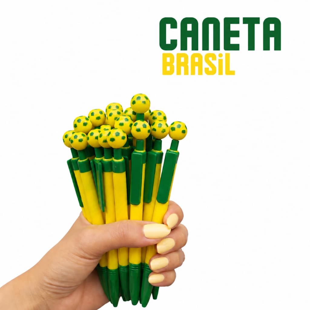 Kit 10 Canetas Bola Futebol Retrátil Clique Topo Escrita Macia