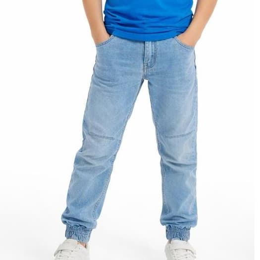 CALÇA JEANS JOGGER JUVENIL MENINO 10/16 COM ELÁSTICO