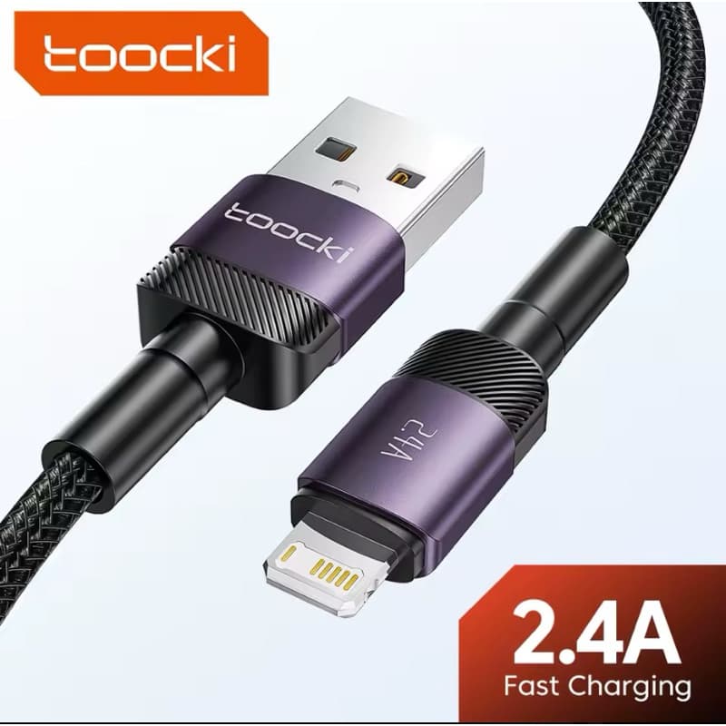 Cabo USB Toocki para iPhone 14 13 12 Pro Max  XS XR 8 7 Plus e iPad, cabo de carregamento rápido em alumínio para iPhone