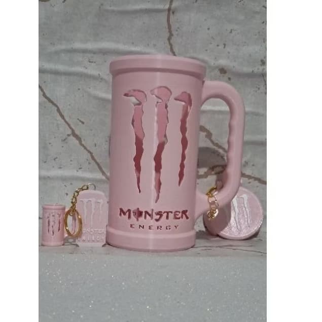 Caneca Porta Lata Monster 4 em 1 Porta lata+ tampa+ abridor de lata+ chaveiro mini caneca 473mL
